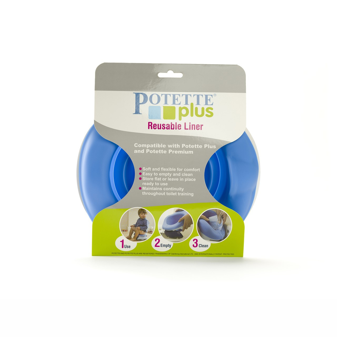 Potette Plus, Liner reutilizabil pentru olita portabila, silicon, albastru